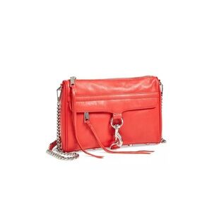 NWT Rebecca Minkoff Avery Red Saffiano Leather Chain Strap Crossbody Bag